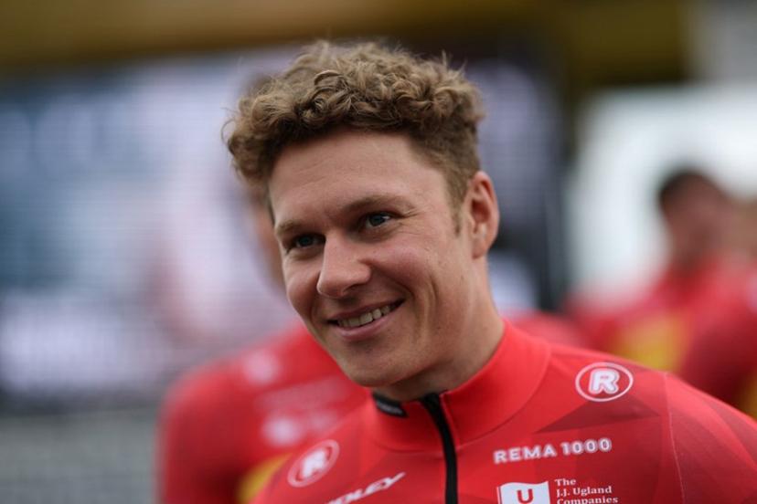 Uno-X Mobility's Norwegian rider Jonas Abrahamsen attends the teams' presentation event on the eve of the 123rd edition of the Paris-Roubaix one-day classic cycling race, 258.3 km between Compiegne and Roubaix, in Compiegne, northern France, on April 11, 2026.  Anne-Christine POUJOULAT / AFP