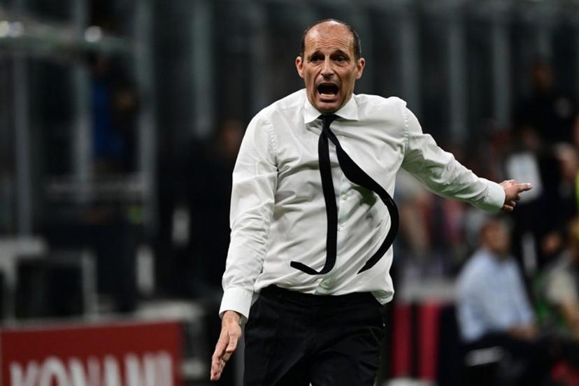 AC Milan's Italian coach Massimiliano Allegri reacts during the Italian Serie A football match between AC Milan and Cagliari at the San Siro Stadium in Milan on May 24, 2026.  Piero CRUCIATTI / AFP
