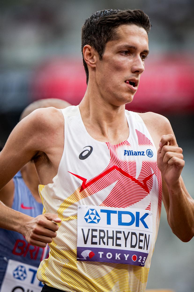 Belgian Ruben Verheyden pictured in action during the 1500m men, Heats, in the World Athletics Championships in Tokyo, Japan, on Sunday 14 September 2025. The outdoor Worlds are taking place from 13 to 21 September. BELGA PHOTO JASPER JACOBS