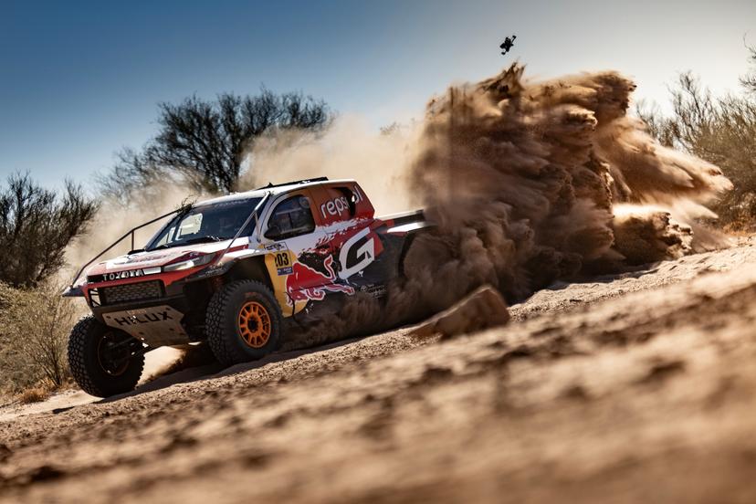 ATTENTION EDITORS - HAND OUT PICTURES - EDITORIAL USE ONLY - MANDATORY CREDIT 'Toyota Gazoo Racing'  This handout picture, distributed by Eric Dupain, shows Seth Quintero and Andrew Short during the Desafio Ruta 40 rally race, in San Juan, Argentina.  PHOTO HANDOUT TOYOTA GAZOO RACING  *** Belga and Belga Editorial Board decline all responsibility regarding the content of this picture. ***