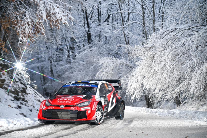 ATTENTION EDITORS - HAND OUT PICTURES - EDITORIAL USE ONLY - MANDATORY CREDIT: 'Toyota Gazoo Racing'  Hand out picture released by Eric Dupain shows Oliver Solberg and Elliott Edmondson during stage 3 of the Monte-Carlo rally race in France, on Saturday 24 January 2026.  *** Belga and Belga Editorial Board decline all responsibility regarding the content of this picture. *** PHOTO HAND OUT - TOYOTA GAZOO RACING
