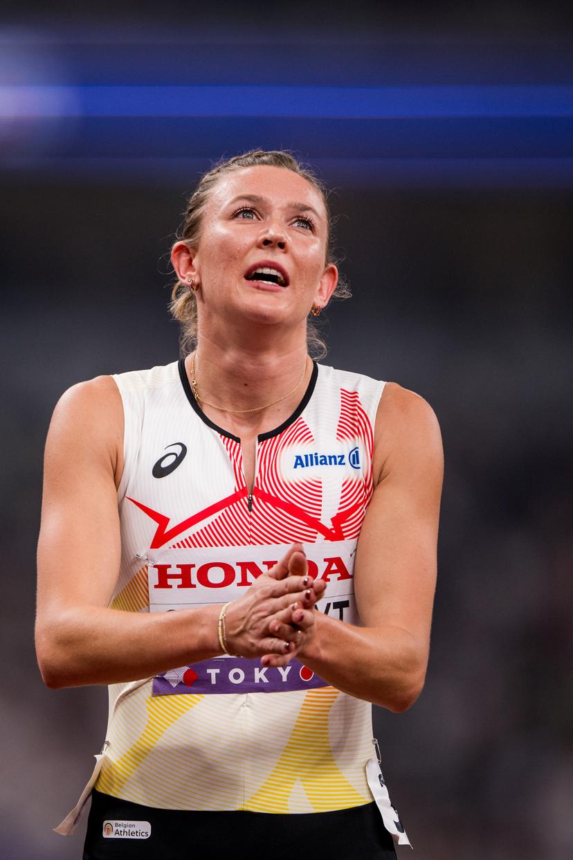 Belgian Paulien Couckuyt pictured in action during the semifinals of the 400m Hurdles women, at the World Athletics Championships in Tokyo, Japan, on Wednesday 17 September 2025.The outdoor Worlds are taking place from 13 to 21 September. BELGA PHOTO JASPER JACOBS