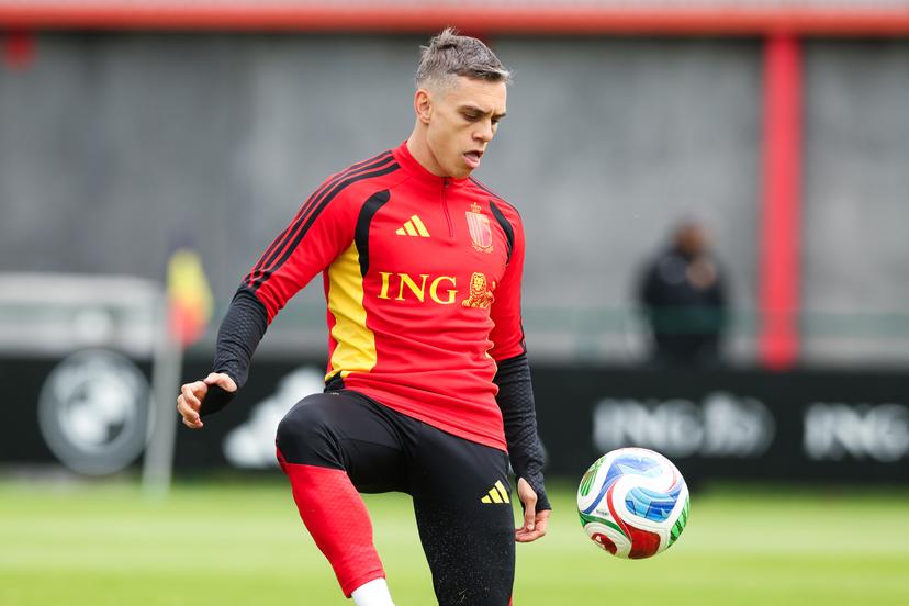 Belgium's Leandro Trossard pictured during a training session of Belgian national soccer team Red Devils for the 2026 FIFA World Cup, at the Proximus Basecamp in Tubize, on Thursday 04 June 2026. Red Devils will play a friendly game against Tunisia on Sathurday before leaving for the 2026 FIFA World Cup. BELGA PHOTO BRUNO FAHY