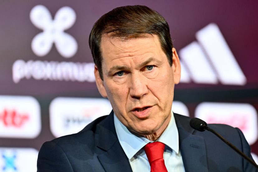 Belgium's head coach Rudi Garcia pictured during a press conference of Belgian national soccer team Red Devils to announce the selection for the 2026 FIFA World Cup, at the Proximus Basecamp in Tubize, on Friday 15 May 2026. The 2026 FIFA World Cup will take place in the United States, Mexico, and Canada from 11/06 to 19/07. BELGA PHOTO EMILE WINDAL