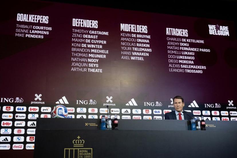 Belgium's football team French head coach Rudi Garcia addresses the media during a press conference to unveil his squad for the World Cup 2026 football tournament, at the Proximus base camp in Tubize on May 15, 2026.  JOHN THYS / AFP