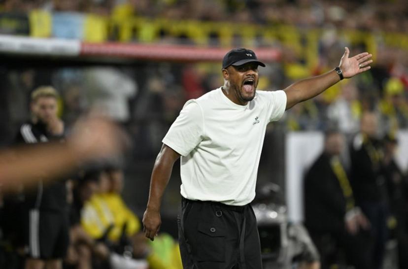 Bayern Munich's Belgian head coach Vincent Kompany reacts during the Franz Beckenbauer Supercup football match between Borussia Dortmund and FC Bayern Munich on August 22, 2026 in Dortmund, western Germany.  INA FASSBENDER / AFP