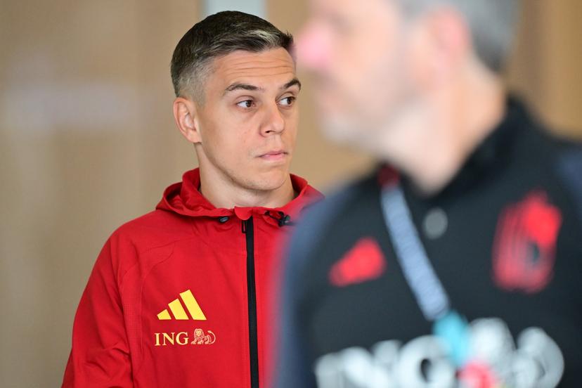 Belgium's Leandro Trossard pictured during a training session of Belgian national soccer team Red Devils, on Sunday 28 June 2026 in their base camp, home of the Seattle Sounders, Renton, Seattle, USA. The Rode Duivels - Diables Rouges qualified for the knockout stage of the 2026 FIFA World Cup, where they'll meet Senegal in the round of 32 on July 1st. BELGA PHOTO DIRK WAEM