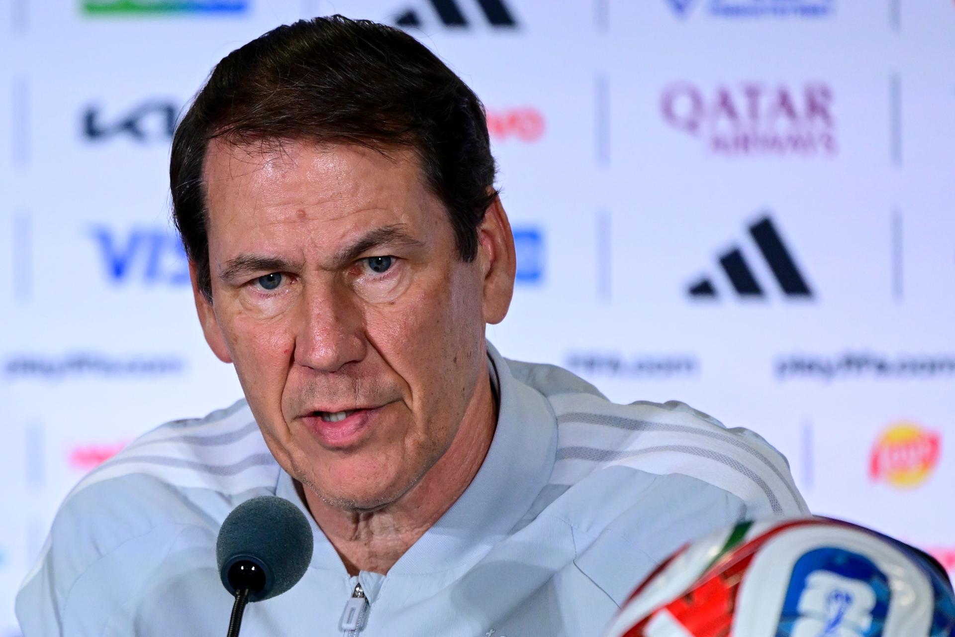 Belgium's head coach Rudi Garcia pictured during a press moment of Belgian national soccer team Red Devils, on Tuesday 30 June 2026 at Lumen Field Stadium, Seattle, USA. The Rode Duivels - Diables Rouges qualified for the knockout stage of the 2026 FIFA World Cup, where they'll meet Senegal in the round of 32 on July 1st. BELGA PHOTO DIRK WAEM