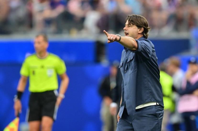 US Argentine head coach Mauricio Pochettino gestures during the 2026 World Cup Group D football match between USA and Paraguay at the Los Angeles Stadium in Inglewood on June 12, 2026.  Frederic J. BROWN / AFP