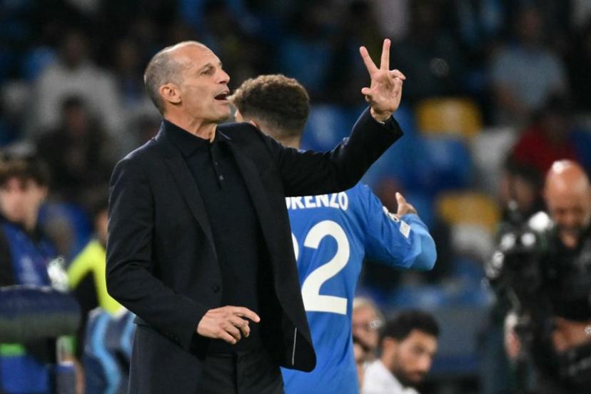Napoli's Italian coach Massimiliano Allegri gestures during the UEFA Champions League - first round day 3 football match between Napoli and Bodo Glimt at the Diego Armando Maradona stadium in Naples on October 20, 2026.  Alberto PIZZOLI / AFP
