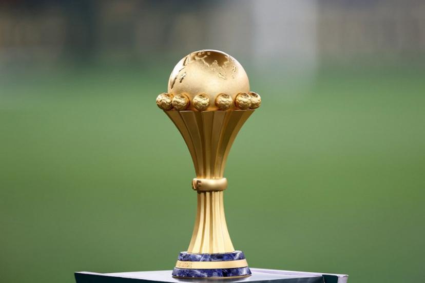 This photograph shows the trophy ahead of the Africa Cup of Nations (CAN) 2024 final football match between Ivory Coast and Nigeria at Alassane Ouattara Olympic Stadium in Ebimpe, Abidjan on February 11, 2024.  FRANCK FIFE / AFP