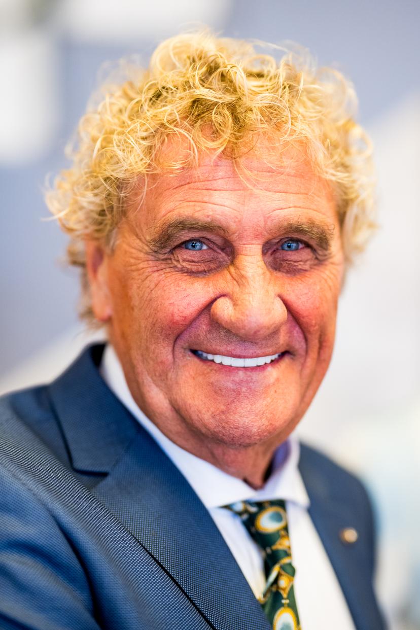 Jean-Marie Pfaff poses for the photographer at a press visit to the auction selling the memorabilia collection of former Belgian goalkeeper Pfaff, Tuesday 26 September 2023 in Brussels. The auction includes various shirts and other memorabilia the keeper collected during his carreer. BELGA PHOTO JASPER JACOBS