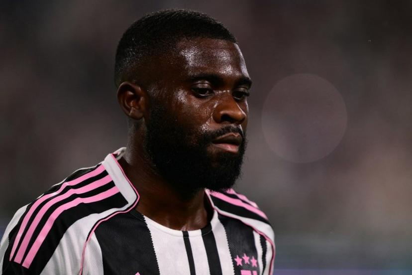 Juventus' Ivorian forward #13 Jeremie Boga looks on during the Italian Serie A football match between Juventus and Bologna at the Allianz stadium in Turin, on April 19, 2026.  Marco BERTORELLO / AFP