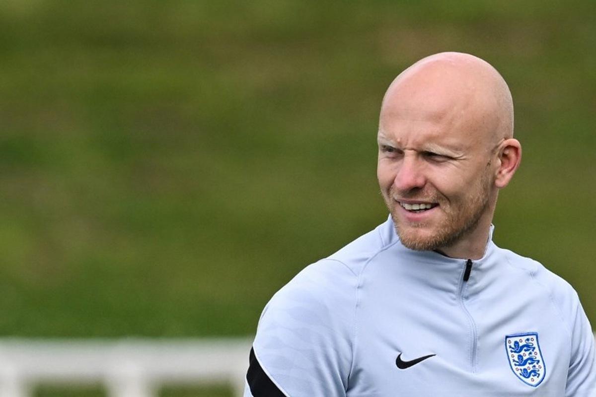 England Women's assistant manager Arjan Veurink leads a training session at St George's Park in Burton-on-Trent, central England, on June 7, 2022 ahead of the UEFA Women's Euro 2022 tournament which is set to start on July 6.  Paul ELLIS / AFP
