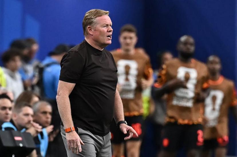 Netherlands' head coach Ronald Koeman reacts from the touch line  during the 2026 World Cup Group F football match between the Netherlands and Sweden at the Houston Stadium in Houston on June 20, 2026.   Paul ELLIS / AFP