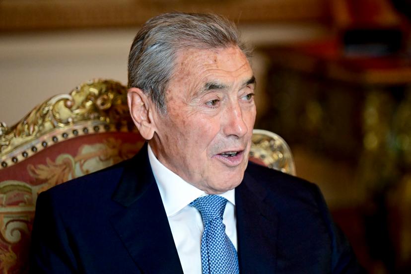 Former Belgian cyclist Eddy Merckx pictured during a royal meeting on the occasion of the 80th anniversary of Belgian cycling legend Eddy Merckx, Thursday 12 June 2025, at the Royal Castle in Laken/ Laeken, in Brussels. BELGA PHOTO DIRK WAEM
