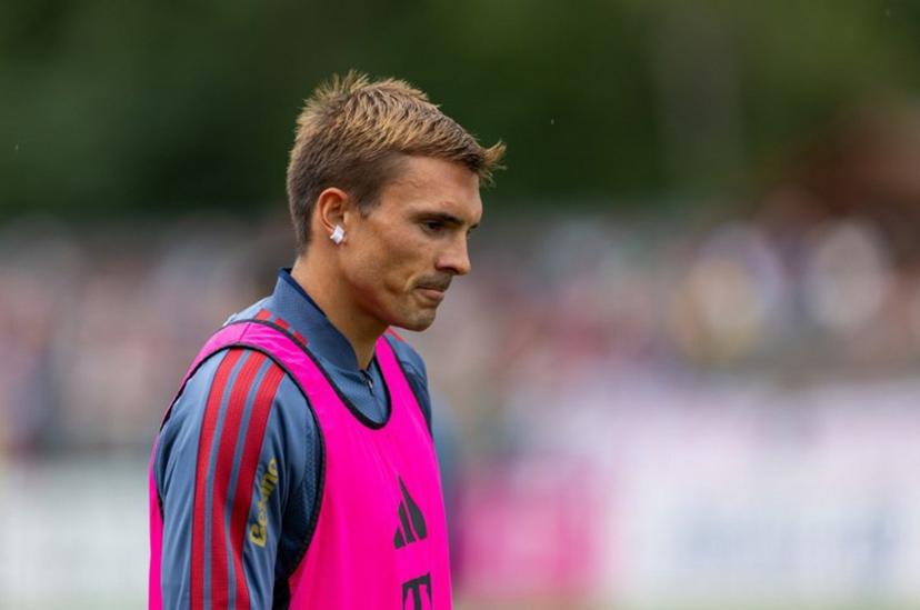 Bayern Munich's midfielder Joao Palhinha attends a training session at Bayern Munich's pre-season training camp in Rottach-Egern, southern Germany, on July 27, 2026.  ALEXANDRA BEIER / AFP