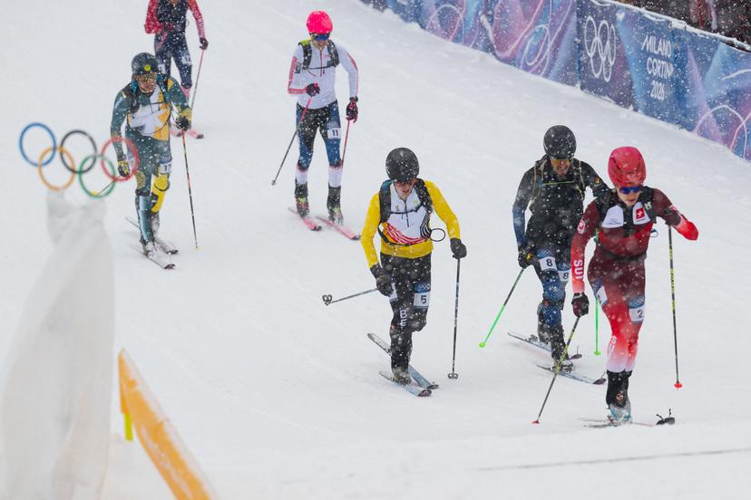 Maximilien Drion du Chapois of team Belgium competes the Men's Sprint Ski Montaineering on day thirteen of the Milano Cortina 2026 Winter Olympic games at Slelvio Ski Center in Bormio on February 19, 2026 in Livigno, Italy. Photo by Laurent Zabulon/ABACAPRESS.COM/ BENELUX ONLY