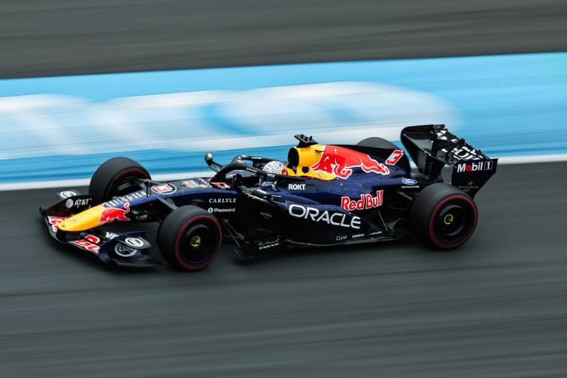 Red Bull Racing's Dutch driver Max Verstappen drives during the qualifying race of the Formula One Dutch Grand Prix at The Circuit Zandvoort, western Netherlands, on August 22, 2026.  SIMON WOHLFAHRT / AFP