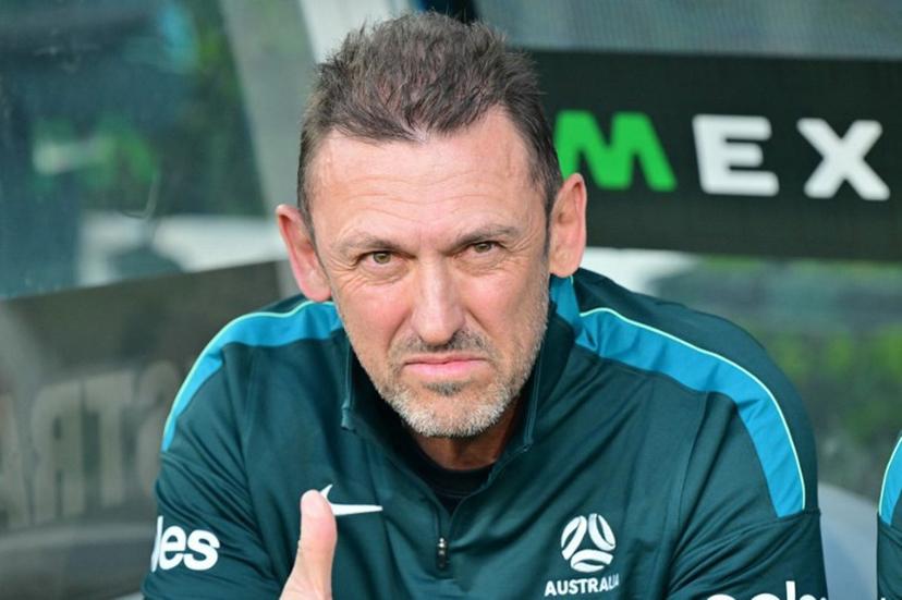 Australia's head coach Tony Popovic is seen before a friendly football match between Mexico and Australia at The Rose Bowl in Pasadena, California, on May 30, 2026.   Frederic J. Brown / AFP