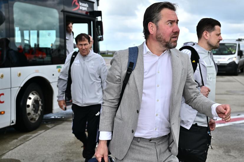 RBFA sports director Vincent Mannaert pictured at the departure of the Red Devils, the Belgian national soccer team, traveling from Brussels airport in Zaventem towards the USA on Wednesday 25 March 2026. The team will play friendly games against the United States and Mexico. These games are preparation games of the 2026 World Cup. BELGA PHOTO DIRK WAEM