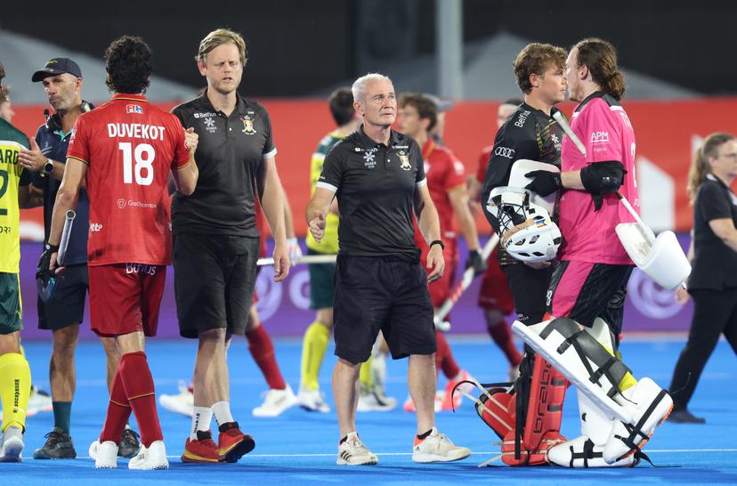 Belgium's head coach Shane McLeod pictured after a hockey game between Belgian national team Red Lions and Netherlands, Thursday 25 June 2026 in Wavre, match 14/16 in the group stage of the men's FIH Pro League competition. BELGA PHOTO VIRGINIE LEFOUR