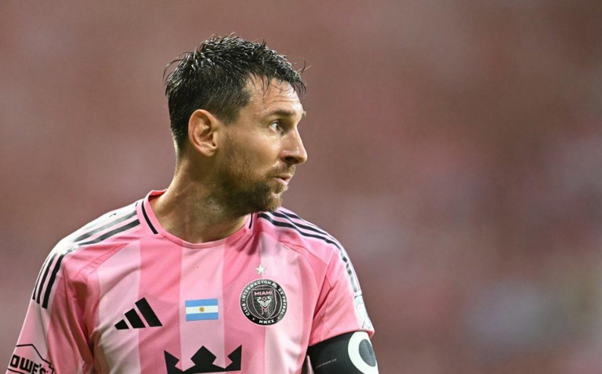 Inter Miami's Argentine forward #10 Lionel Messi looks on during the Major League Soccer (MLS) regular season football match between Inter Miami CF and Philadelphia Union at Nu Stadium in Miami, Florida, on May 24, 2026.   CHANDAN KHANNA / AFP