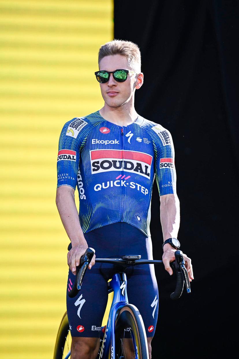 Belgian Ilan Van Wilder of Soudal Quick-Step pictured at the team presentation of the 2026 Tour de France cycling race, Thursday 02 July 2026, in Barcelona, Spain. The 113th edition of the Tour de France starts on Saturday 4 July in Barcelona, Spain, and will finish in Paris, France on the 26th of July. BELGA PHOTO JASPER JACOBS