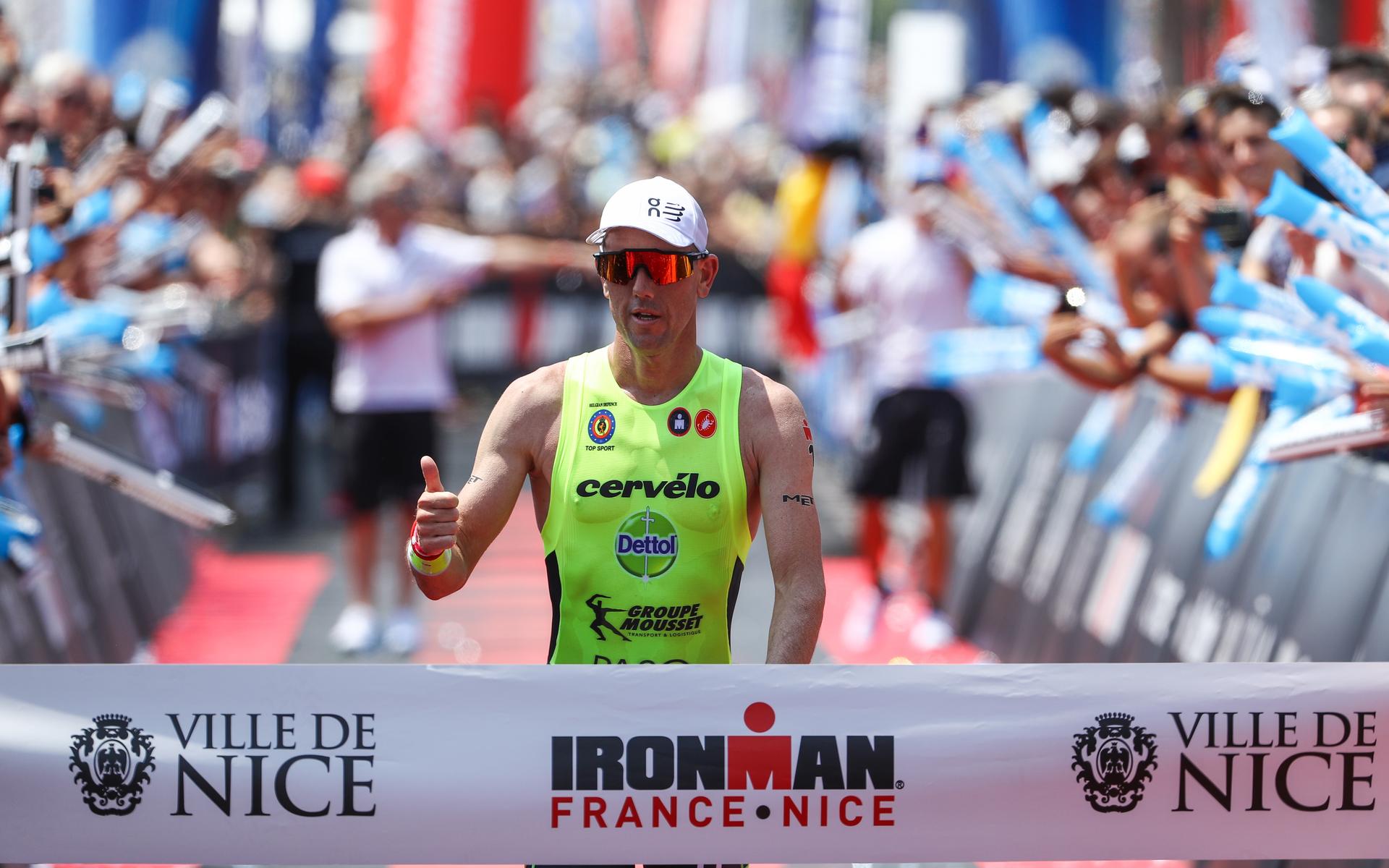 Frederik van Lierde (BEL) finished in 3th place after the 'Ironman France Nice' triathlon event in Nice, France, Sunday 30 June 2019. BELGA PHOTO DAVID PINTENS