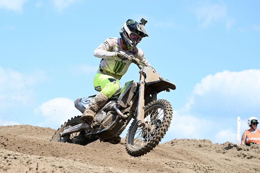 South African Camden Mc Lellan pictured in action during the MX2 race at the motocross MXGP Grand Prix Flanders event, race 14/20 of the FIM Motocross World Championship, Sunday 28 July 2024 in Lommel. BELGA PHOTO MAARTEN STRAETEMANS
