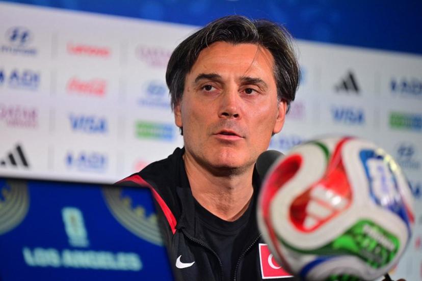 Turkey's Italian head coach Vincenzo Montella gives an MD-1 press conference at the Los Angeles Stadium in Inglewood, on June 24, 2026, on the eve of the 2026 World Cup Group D football match between Turkey and USA.  Frederic J. Brown / AFP
