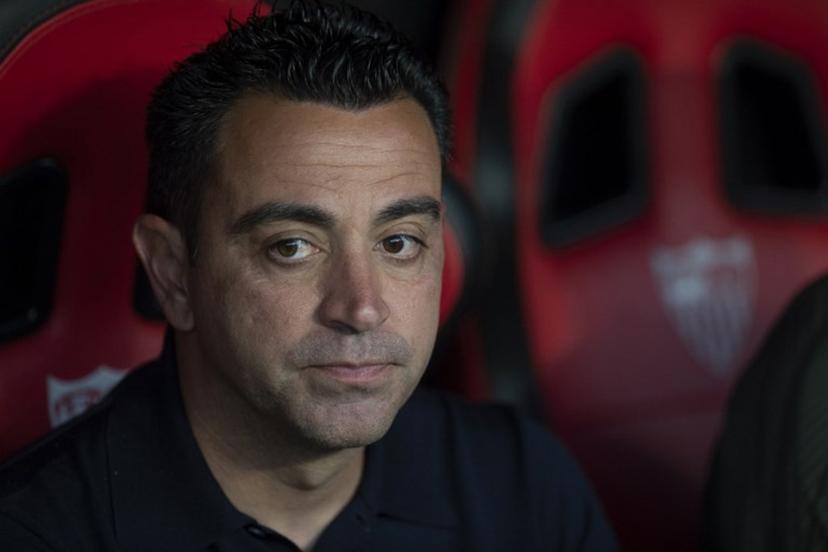 Barcelona's Spanish coach Xavi Hernandez is pictured prior to the Spanish league football match between Sevilla FC and FC Barcelona at the Ramon Sanchez Pizjuan stadium in Seville on May 26, 2024.  JORGE GUERRERO / AFP