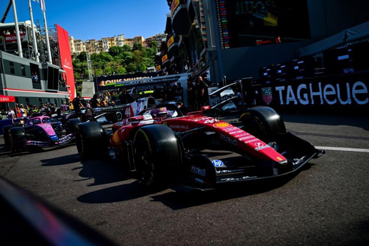 Ferrari's British driver Lewis Hamilton takes part in the second practice session at the Monaco street circuit in Monaco, ahead of the Monaco Formula 1 Grand Prix, on June 5, 2026.   Andrej ISAKOVIC / AFP