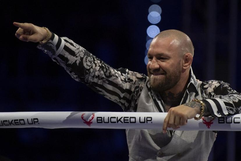 Irish mixed martial artist Conor McGregor reacts during the Bare Knuckle Fighting Championship (BKFC) in Marbella on October 12, 2024.  JORGE GUERRERO / AFP