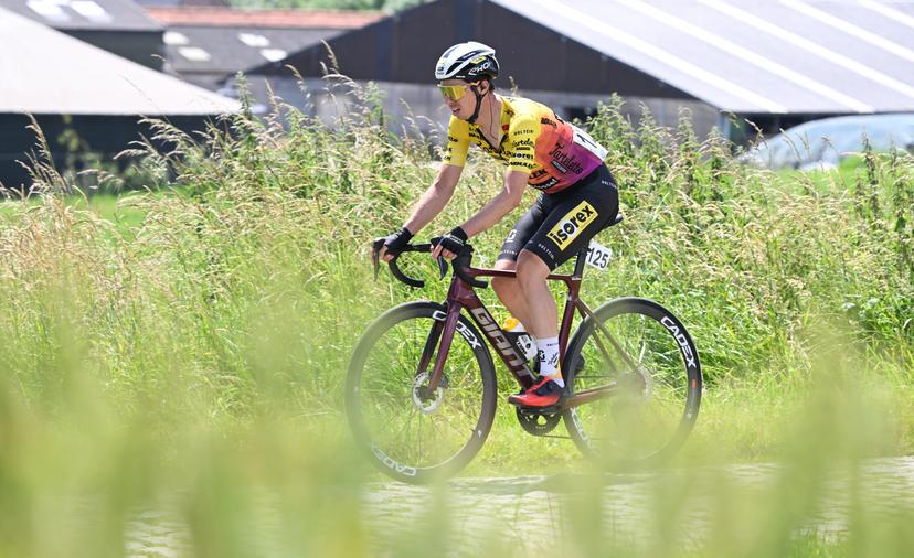 Belgian Gianni Marchand of Tarteletto - Isorex pictured in action during the men's elite race of the Belgian Championships cycling, 220 km, from Sint-Lievens-Houtem to Zottegem, on Sunday 23 June 2024. BELGA PHOTO POOL TOM GOYVAERTS