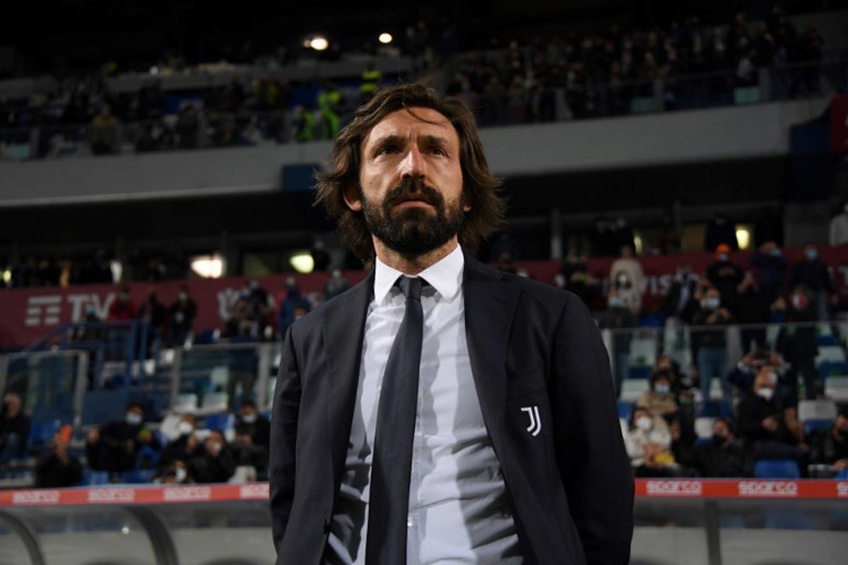 Juventus' Italian coach Andrea Pirlo looks on prior to the final of the Italian Cup (Coppa Italia) football match Atalanta vs Juventus on May 19, 2021 at the Citta del Tricolore stadium in Reggio Emilia.   ALBERTO LINGRIA / AFP