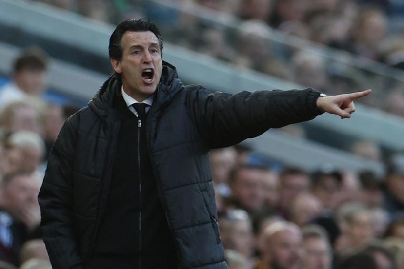 Aston Villa's Spanish manager Unai Emery gestures on the touchline during the English Premier League football match between Aston Villa and Liverpool at Villa Park in Birmingham, central England on May 15, 2026.  Darren Staples / AFP
