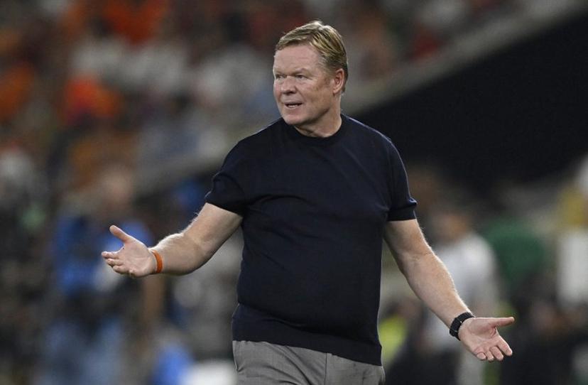 Netherlands' head coach Ronald Koeman gestures during the 2026 World Cup round of 32 football match between the Netherlands and Morocco at the Monterrey Stadium in Guadalupe on June 29, 2026.   Alfredo ESTRELLA / AFP