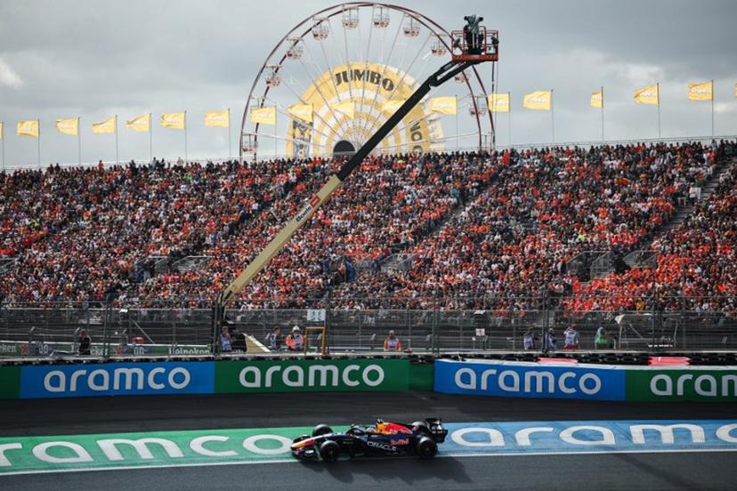Red Bull Racing's Dutch driver Max Verstappen drives during the qualifying race of the Formula One Dutch Grand Prix at The Circuit Zandvoort, western Netherlands, on August 22, 2026.  SIMON WOHLFAHRT / AFP