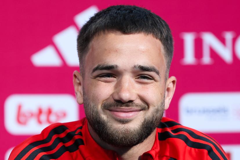 Belgium's Nicolas Raskin pictured during a press conference of Belgian national soccer team Red Devils, at the basecamp in Seattle, USA on Thursday 18 June 2026, at the FIFA World Cup 2026. BELGA PHOTO BRUNO FAHY