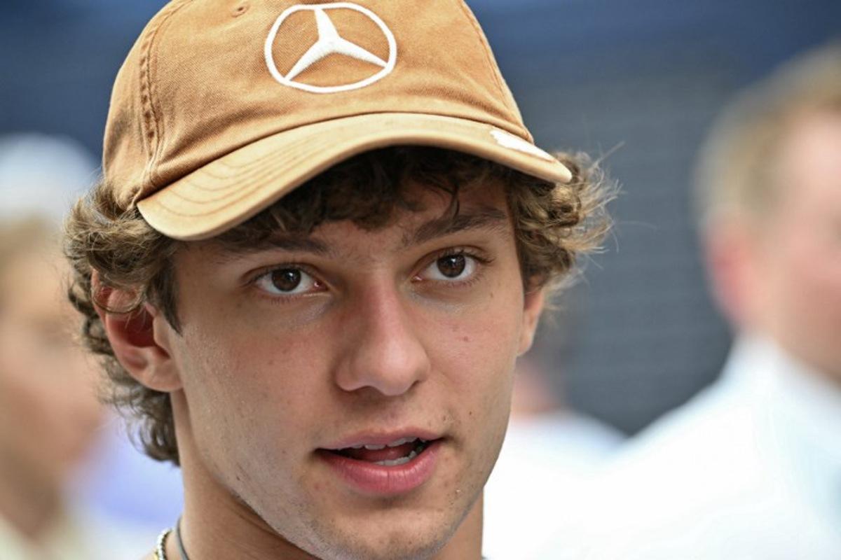 Mercedes' Italian driver Kimi Antonelli is seen after taking part in the drivers' parade before the start of the United States Formula One Grand Prix at the Circuit of the Americas in Austin, Texas, on October 25, 2026.  ANGELA WEISS / AFP
