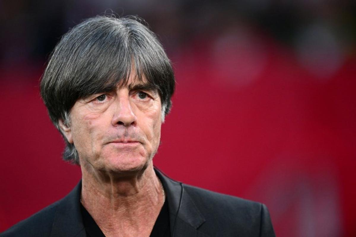 Germany's former head coach Joachim Loew attends the UEFA Europa League semi-final second leg football match between SC Freiburg and SC Braga in Freiburg im Breisgau, southwestern Germany on May 7, 2026.  Silas STEIN / AFP
