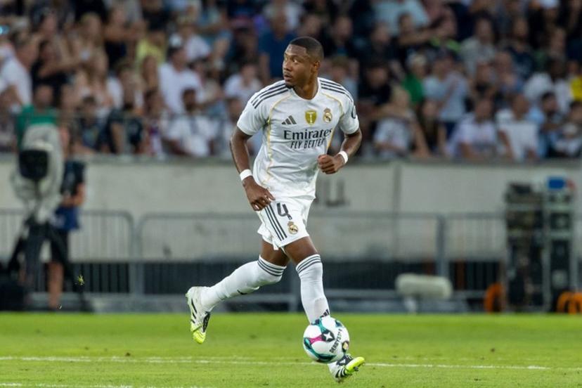 Real Madrid's Austrian defender #04 David Alaba plays the ball during the international friendly match between WSG Tirol and Real Madrid in Innsbruck on August 12, 2025.  Johann GRODER / EXPA / APA / AFP