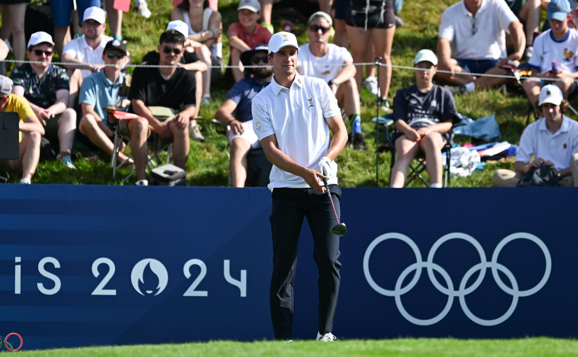 Belgian golfer Adrien Dumont de Chassart pictured in action during the men's Men's stroke play golf competition at the Paris 2024 Olympic Games, on Thursday 01 August 2024 in Paris, France. The Games of the XXXIII Olympiad are taking place in Paris from 26 July to 11 August. The Belgian delegation counts 165 athletes competing in 21 sports. BELGA PHOTO ANTHONY BEHAR   **  ** *** BENELUX ONLY ***