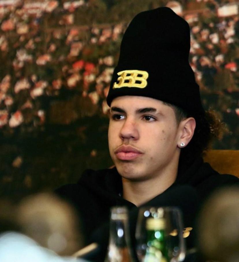 US basketball player Lamelo Ball attends a press conference in Prienai, Lithuania, where he will play for the Vytautas club on January 5, 2018. Basketball-crazed Lithuania welcomed LiAngelo and LaMelo Ball, the two youngest sons of flamboyant Los Angeles entrepreneur LaVar Ball who recently made headlines due to a feud with US President Donald Trump. Petras Malukas / AFP