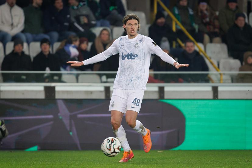 Union's Fedde Leysen pictured in action during a soccer match between Cercle Brugge and Royal Union Saint-Gilloise, Friday 26 December 2025 in Brugge, on day 20 of the 2025-2026 'Jupiler Pro League' first division of the Belgian championship. BELGA PHOTO KURT DESPLENTER