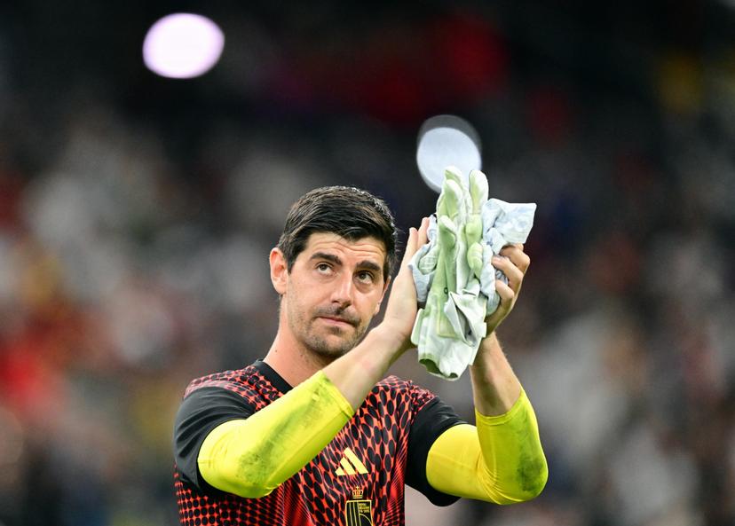 Belgium's goalkeeper Thibaut Courtois celebrates after winning a soccer game between Belgian national team Red Devils and New Zealand, on Friday 26 June 2026, at the BC Place Vancouver stadium in Vancouver, Canada, the third game in the group stage of the FIFA World Cup 2026. The Diables Rouges - Rode Duivels were drawn into Group G. BELGA PHOTO DIRK WAEM