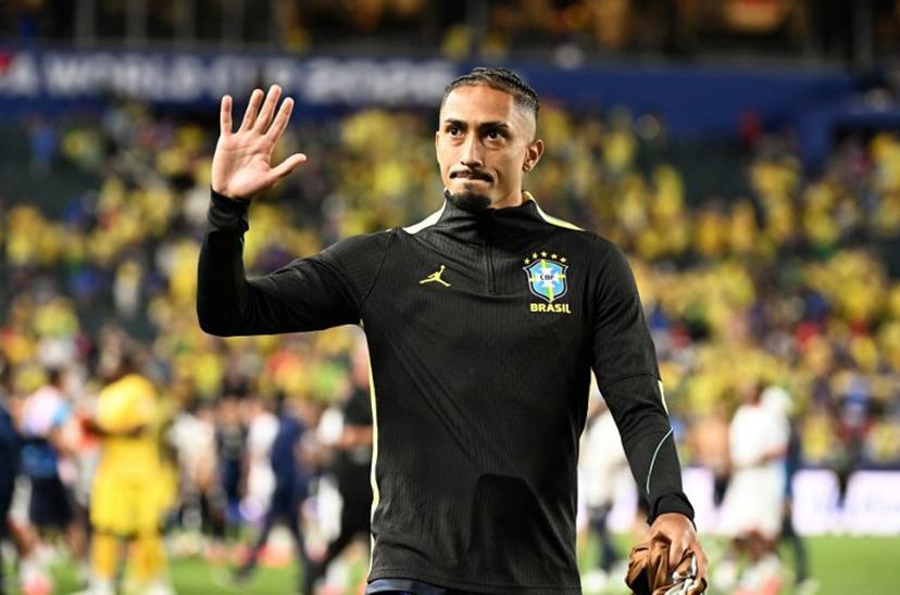 Brazil's forward #11 Raphinha waves to fans after winning the 2026 World Cup Group C football match between Brazil and Haiti at the Philadelphia Stadium in Philadelphia on June 19, 2026.   Jewel SAMAD / AFP