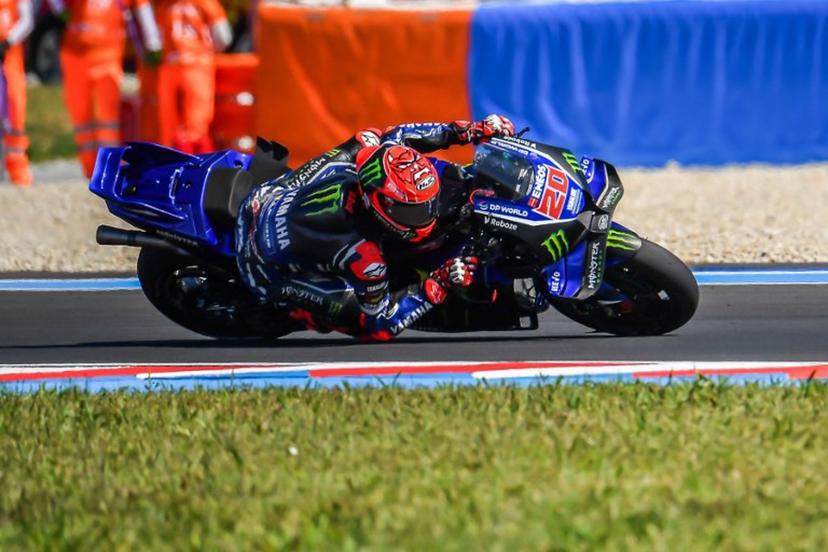 Team Monster Energy Yamaha MotoGP's Fabio Quartararo drives during the Qualifying session at the Balaton Park Circuit in Balatonfokajar, Hungary, on June 6, 2026, ahead of the Hungarian Motorcycle MotoGP Grand Prix.   FERENC ISZA / AFP