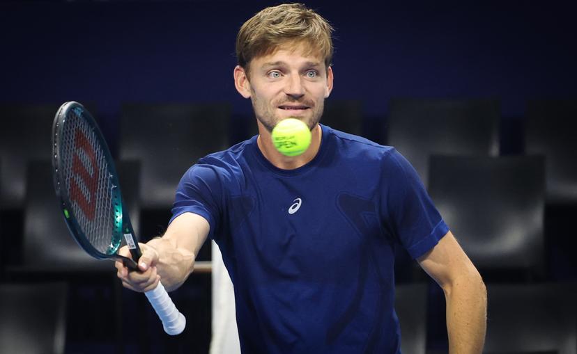 Belgian David Goffin pictured during a demonstration session at the European Open ATP tennis tournament at the ING Arena Brussels Expo in Brussels, on Saturday 11 October 2025. The European Open will be played from 12 to 19 October 2025. BELGA PHOTO VIRGINIE LEFOUR